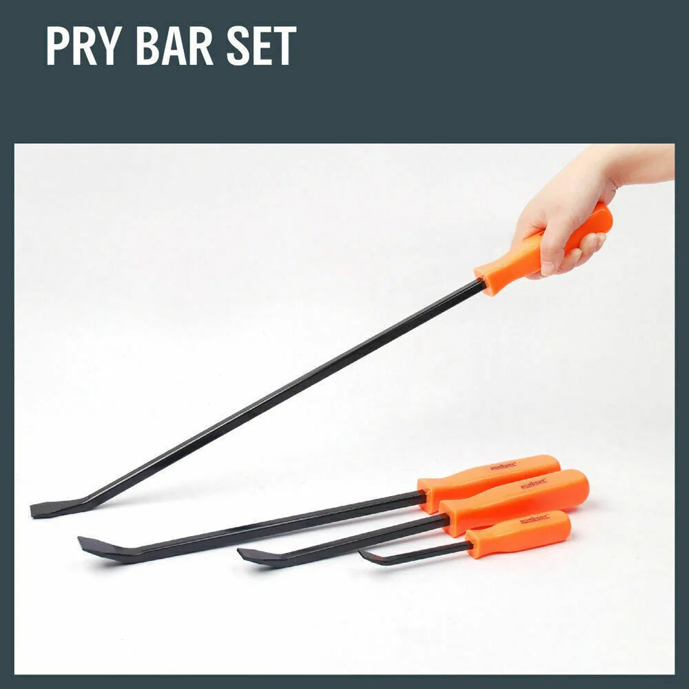 Steel Pry Bar Set Heavy Duty Mechanic Crowbar Car Horusdy