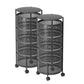 Steel Round Rotating Kitchen Cart 2X 4 Tier Multi-Functional Shelves Portable Storage Organizer with Wheels