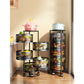 Steel Round Rotating Kitchen Cart 5 Tier Multi-Functional Shelves Portable Storage Organizer with Wheels