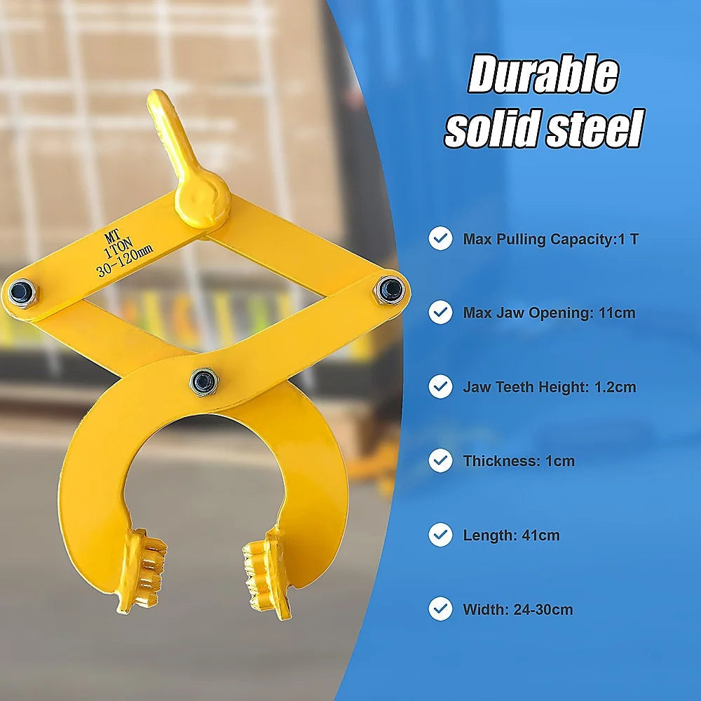 Steel Single Scissor Pallet Puller Clamp - 1 Ton Capacity