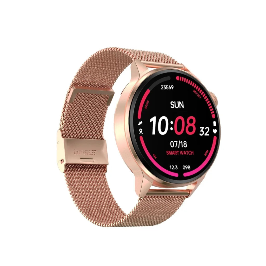 Steel Smart Watch With Colour Screen - Dt4 - Gold - Fashion