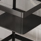 Steel Square Rotating Kitchen Cart Set of 2 with Multi-Functional Shelves and Wheels
