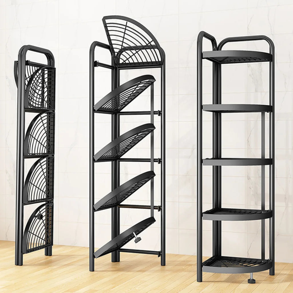 Steel Triangular Corner Stand 2X 5 Tier Multi-Functional Shelves Portable Storage Organizer
