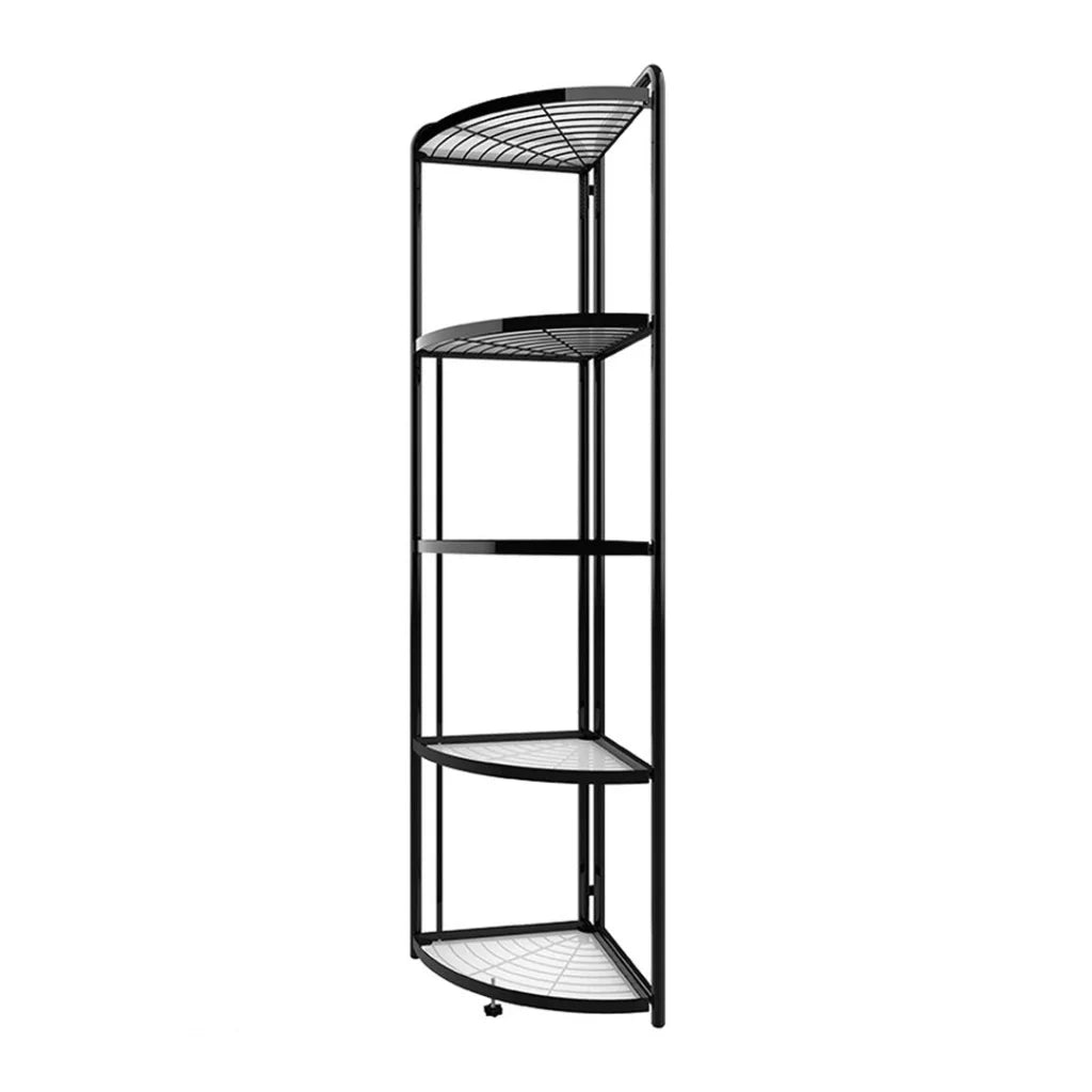 Steel Triangular Corner Stand 5 Tier Multi-Functional Shelves Portable Storage Organizer