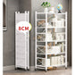 Steel White Foldable Display Stand 2X 5 Tier Multi-Functional Shelves Portable Storage Organizer with Wheels