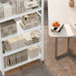 Steel White Foldable Display Stand 5 Tier Multi-Functional Shelves Portable Storage Organizer with Wheels
