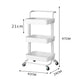 Steel White Movable Kitchen Cart 3 Tier Multi-Functional Shelves Portable Storage Organizer with Wheels