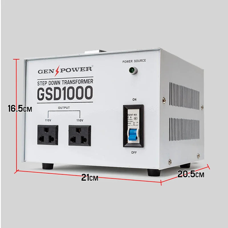 Step Down Transformer GENPOWER 1000W 240v-110v Voltage
