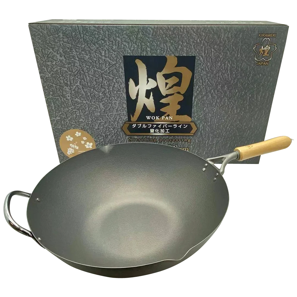 Stir-Fry Wok Kirameki Premium Cast Iron Nitriding