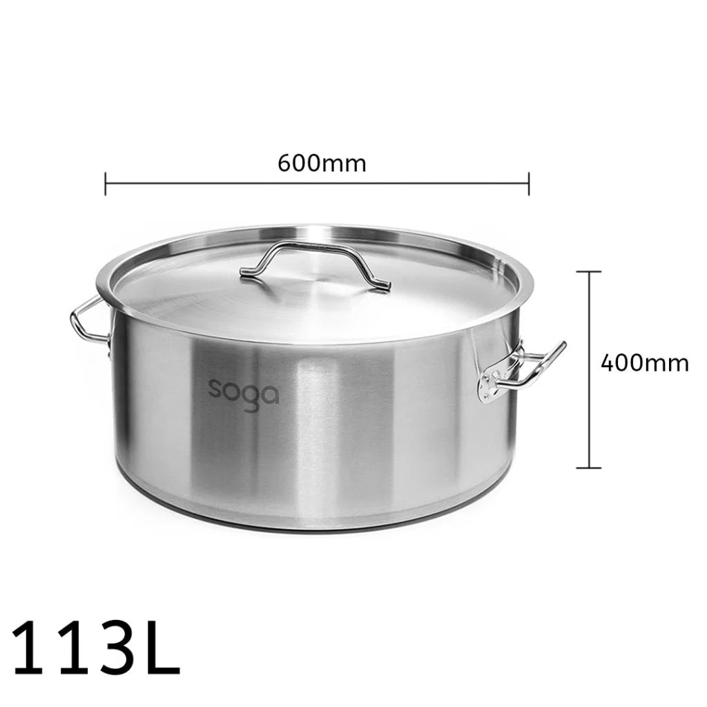 Stock Pot Premium 113L Top Grade Thick Stainless Steel 18/10