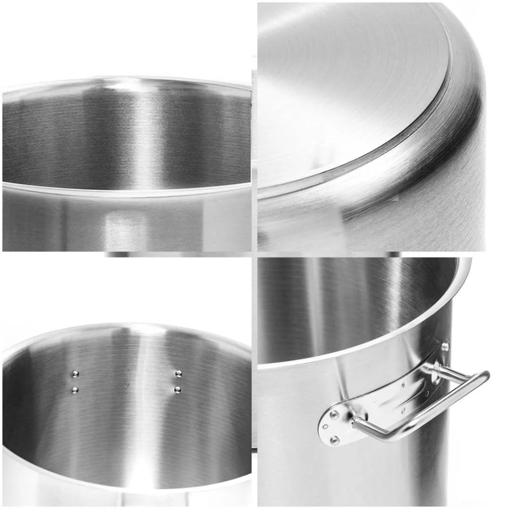 Stock Pot Premium 113L Top Grade Thick Stainless Steel 18/10 Without Lid
