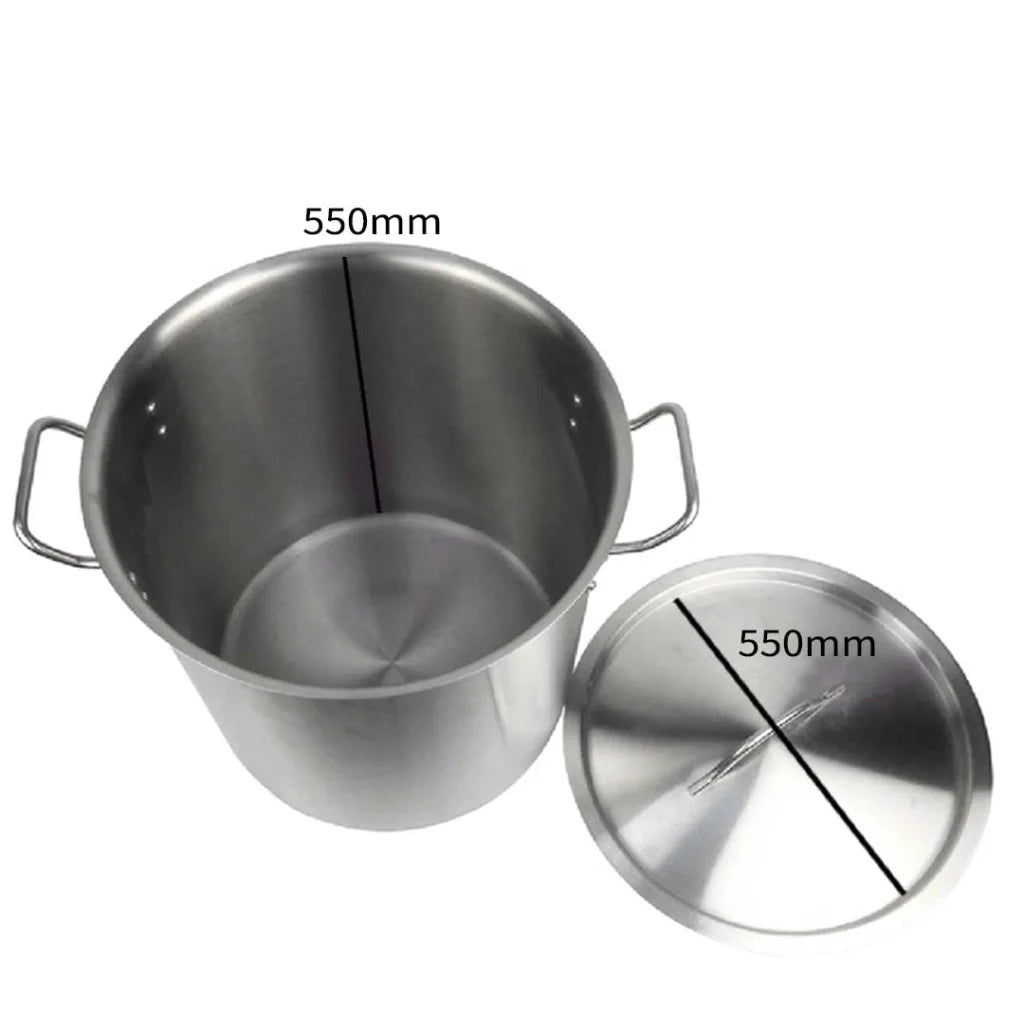 Stock Pot Premium 130L Thick Stainless Steel 18/10 Top Grade