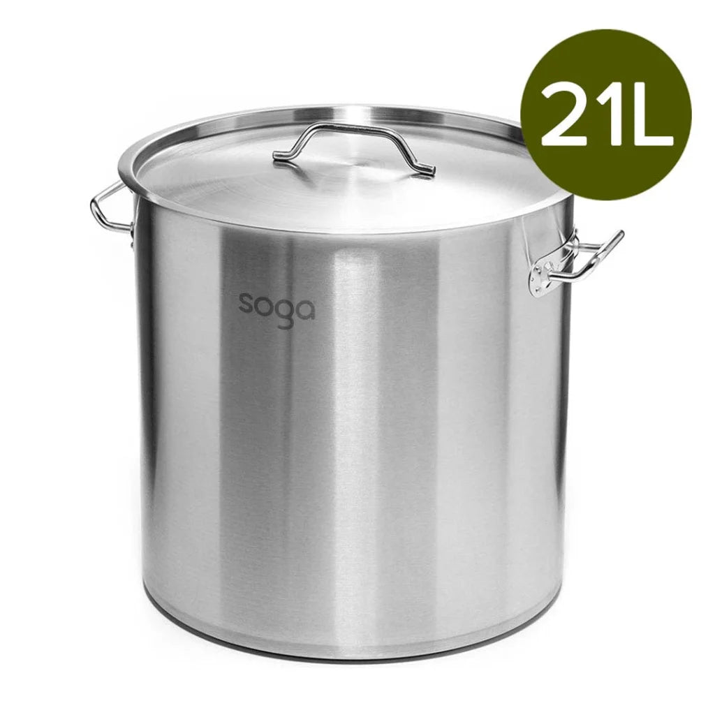 Stock Pot Premium 21L Thick Stainless Steel 18/10 Top Grade