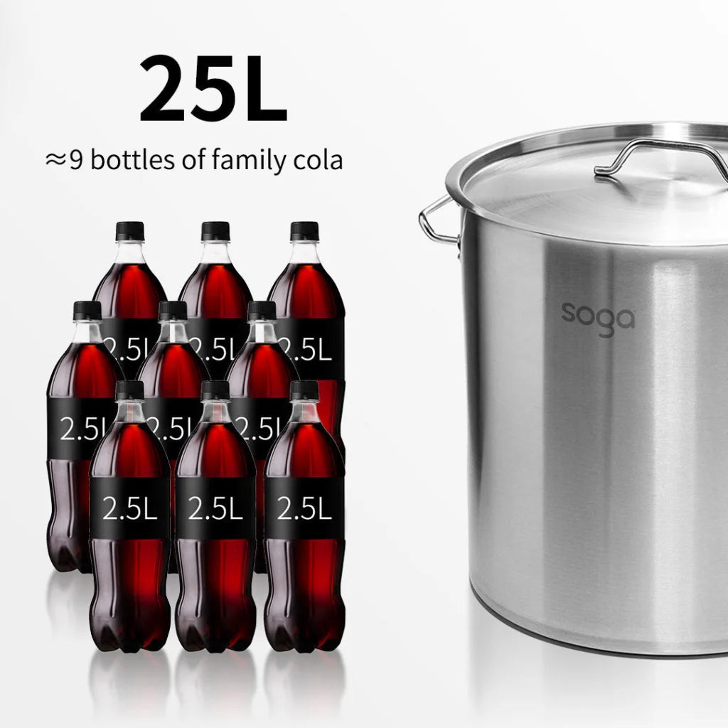 Stock Pot Premium 25L Thick Stainless Steel 18/10 Top Grade