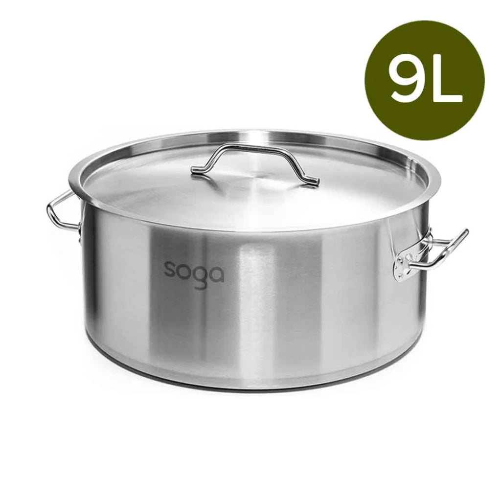 Stock Pot Premium 9L Thick Stainless Steel 18/10 Top Grade