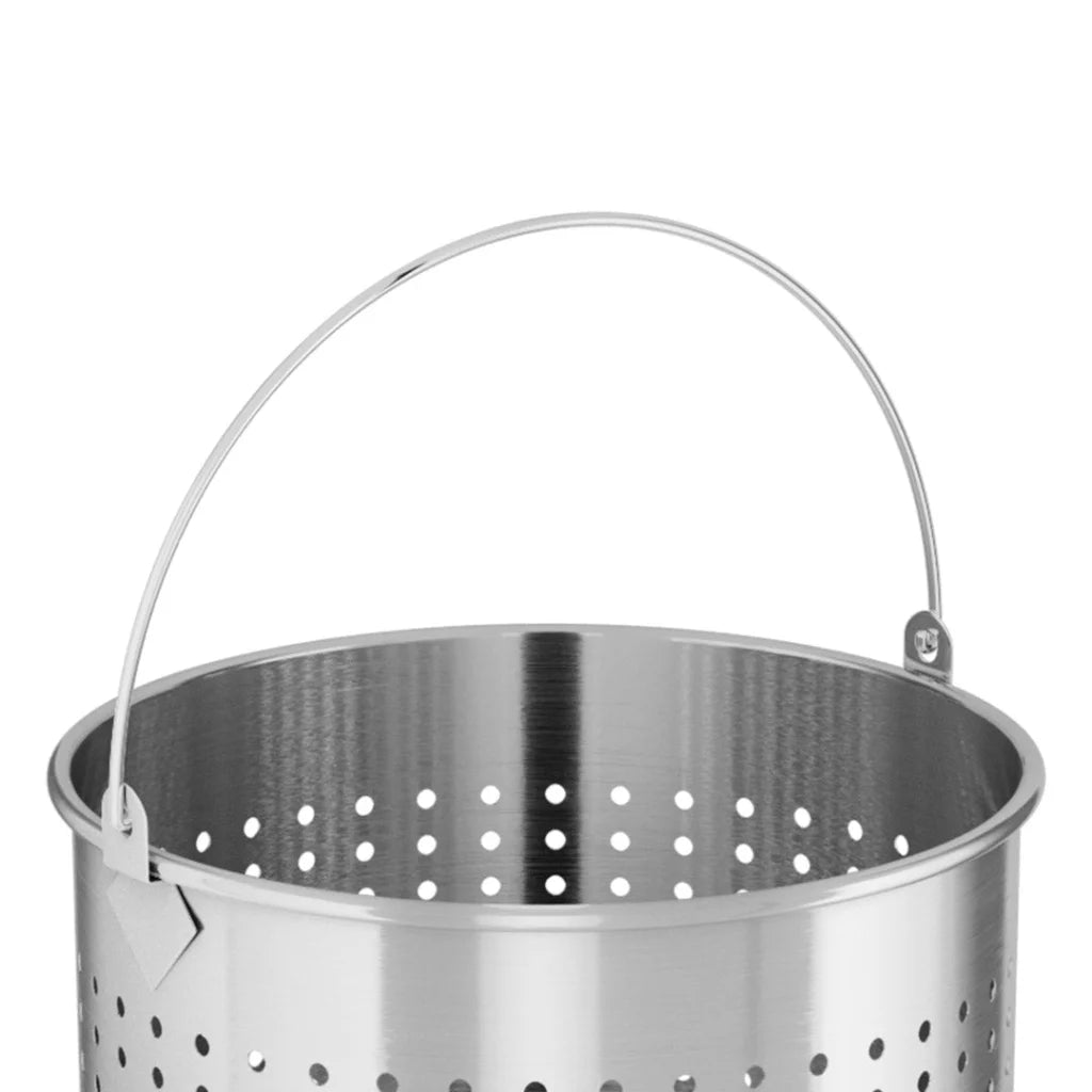 Stockpot Basket Set of 2 Premium 71L 18/10 Stainless Steel Perforated Pasta Strainer with Handle