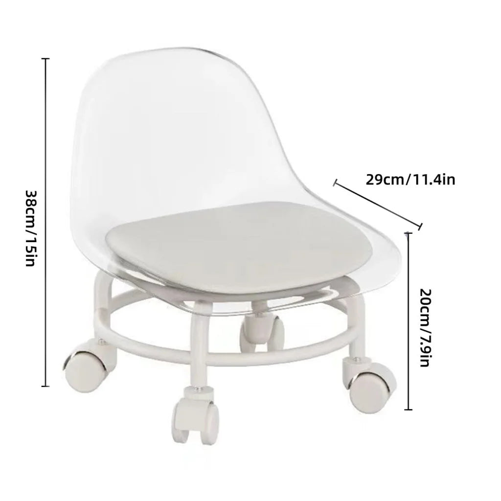 Grey stool universal wheels with wheels, handles and removable pieces