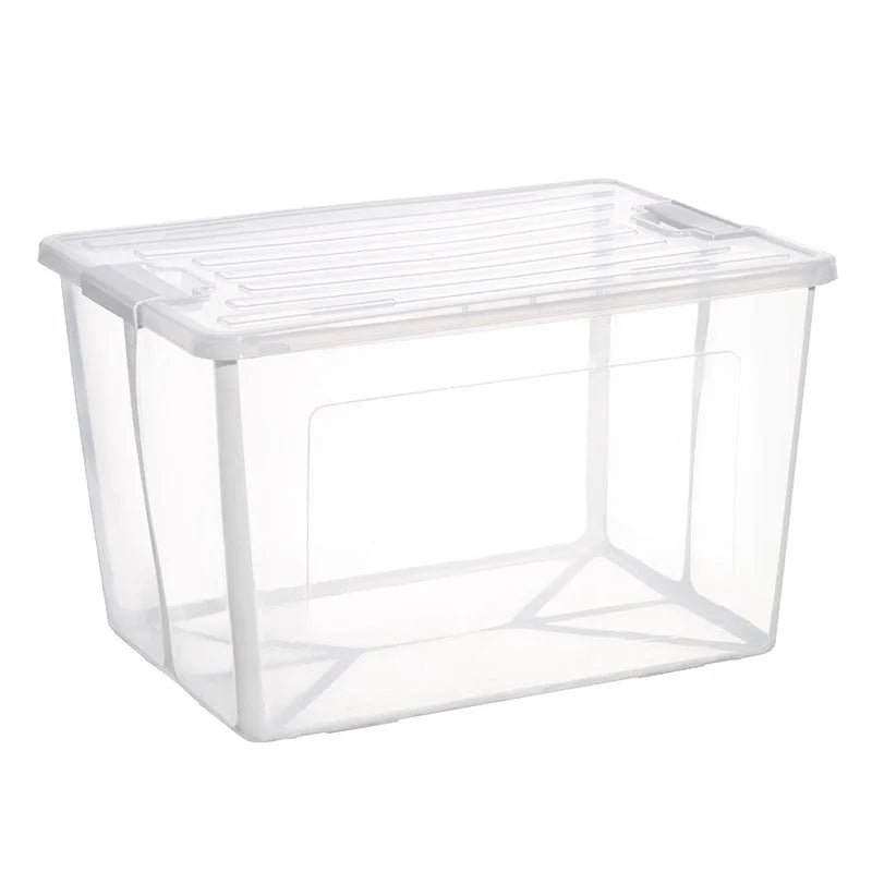Storage Box 57L Collapsible Modular Clear Foldable with Lid