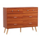 Storage Cabinet 6 Chest of Drawers - Walnut - Furniture