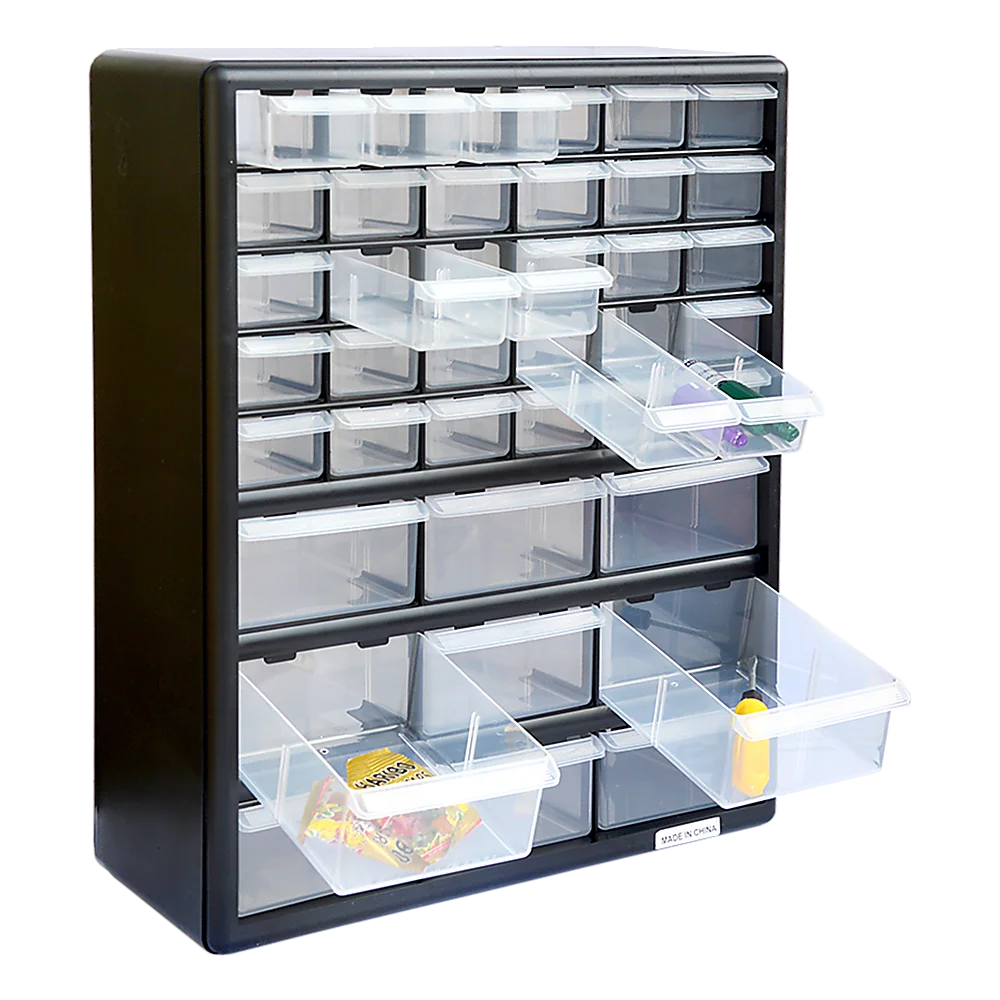 Storage Cabinet Drawers - 39 Plastic Tool Box Containers