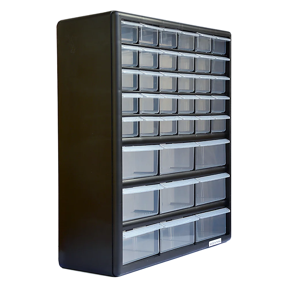 Storage Cabinet Drawers - 39 Plastic Tool Box Containers