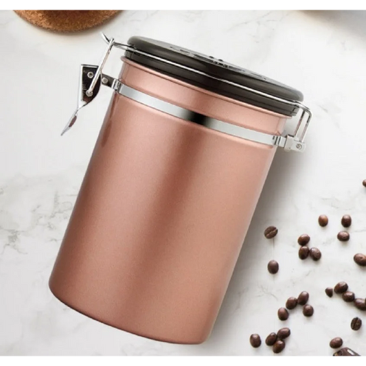 Storage Container 1.2L with Spoon - Champagne Gold - Home &