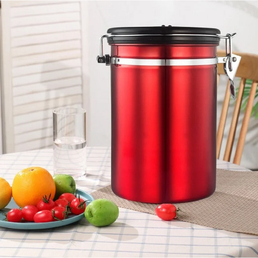 Storage Container 1.2L with Spoon - Red - Home & Garden