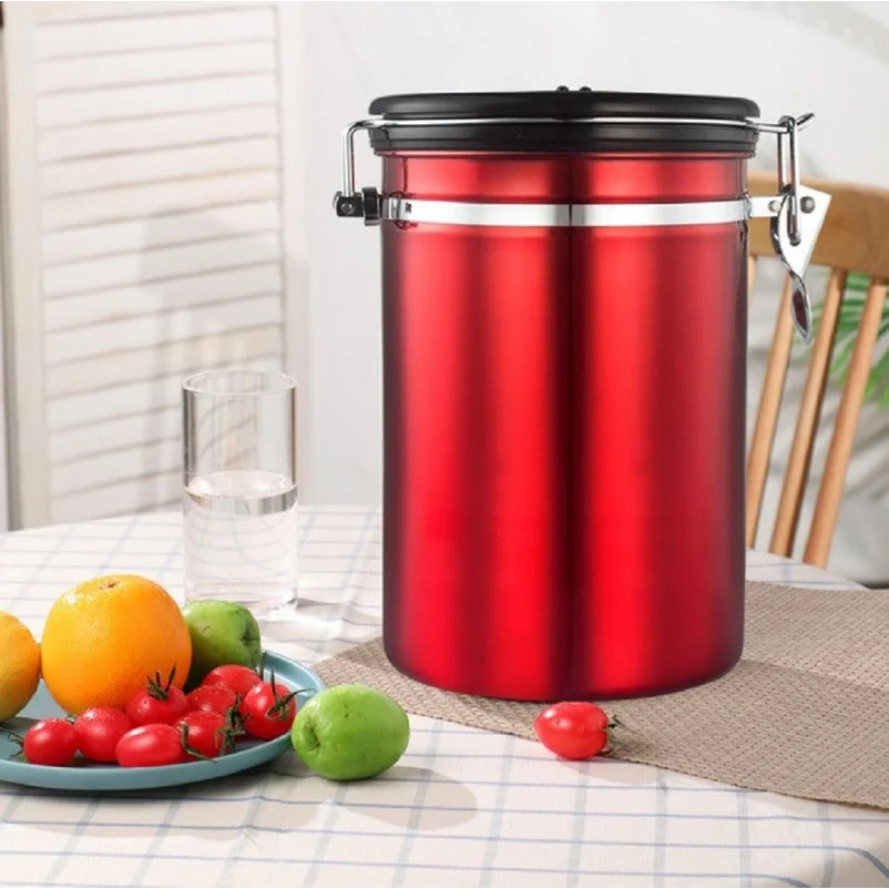Storage Container 1.2L with Spoon - Red - Home & Garden