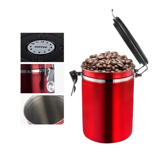 Storage Container 1.5L with Spoon - Red - Home & Garden