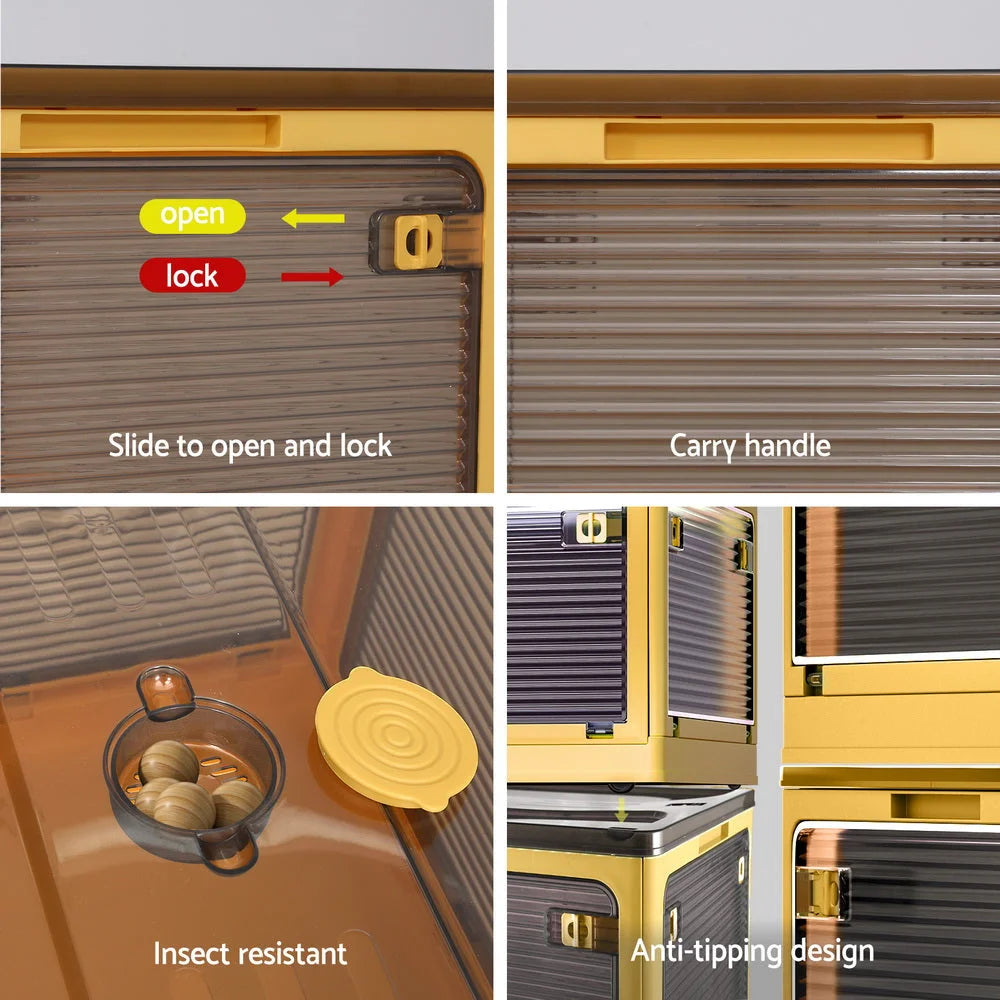 Storage Container Foldable Stackable Large 115L 5 Sides