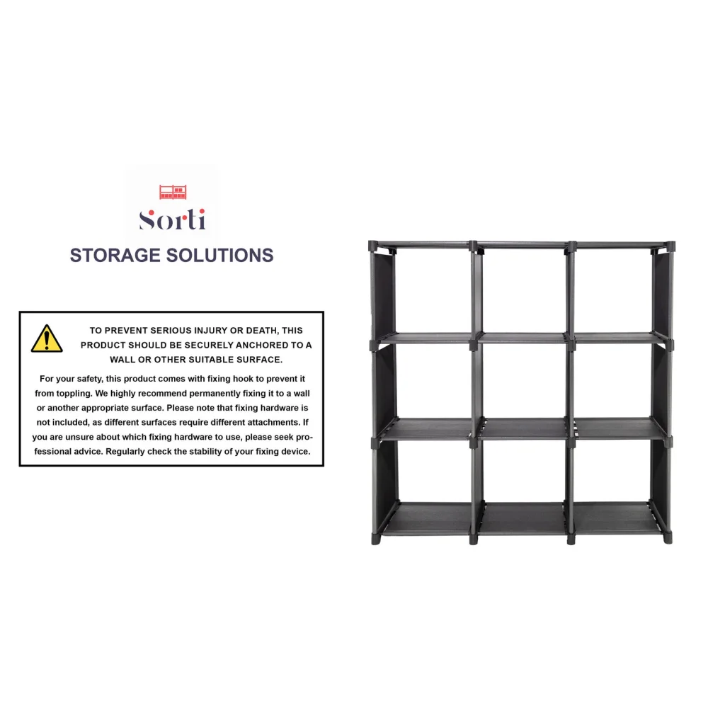 Storage Organizer 9 Cubes Wardrobe Closet Storage Shelves