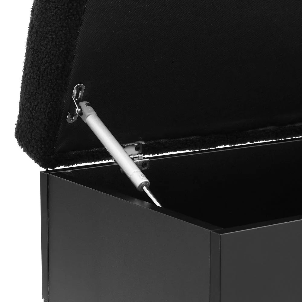 Storage Ottoman Blanket Box 110CM with Boucle Shelf