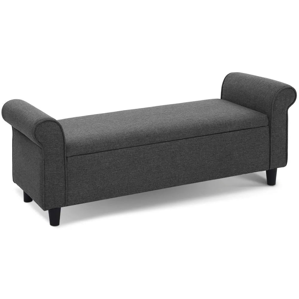 Storage Ottoman Blanket Box 126cm Linen
