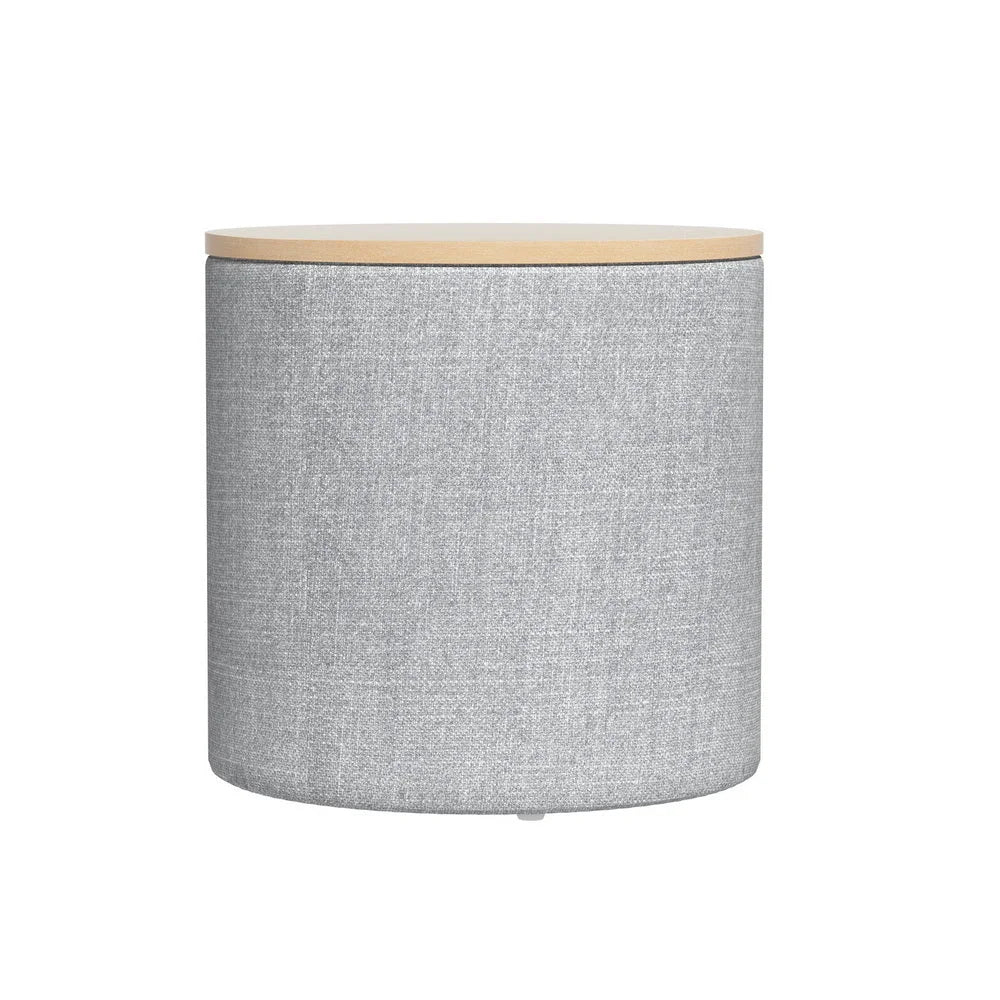 Storage Ottoman Blanket Box 40CM Round - Grey - Furniture