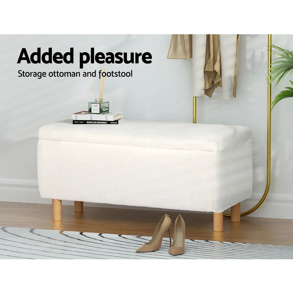 Storage ottoman blanket with box teddy chest toy foot