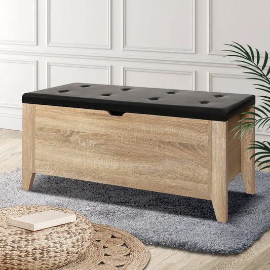 Storage Ottoman Blanket Box Leather Bench Foot Stool Chest