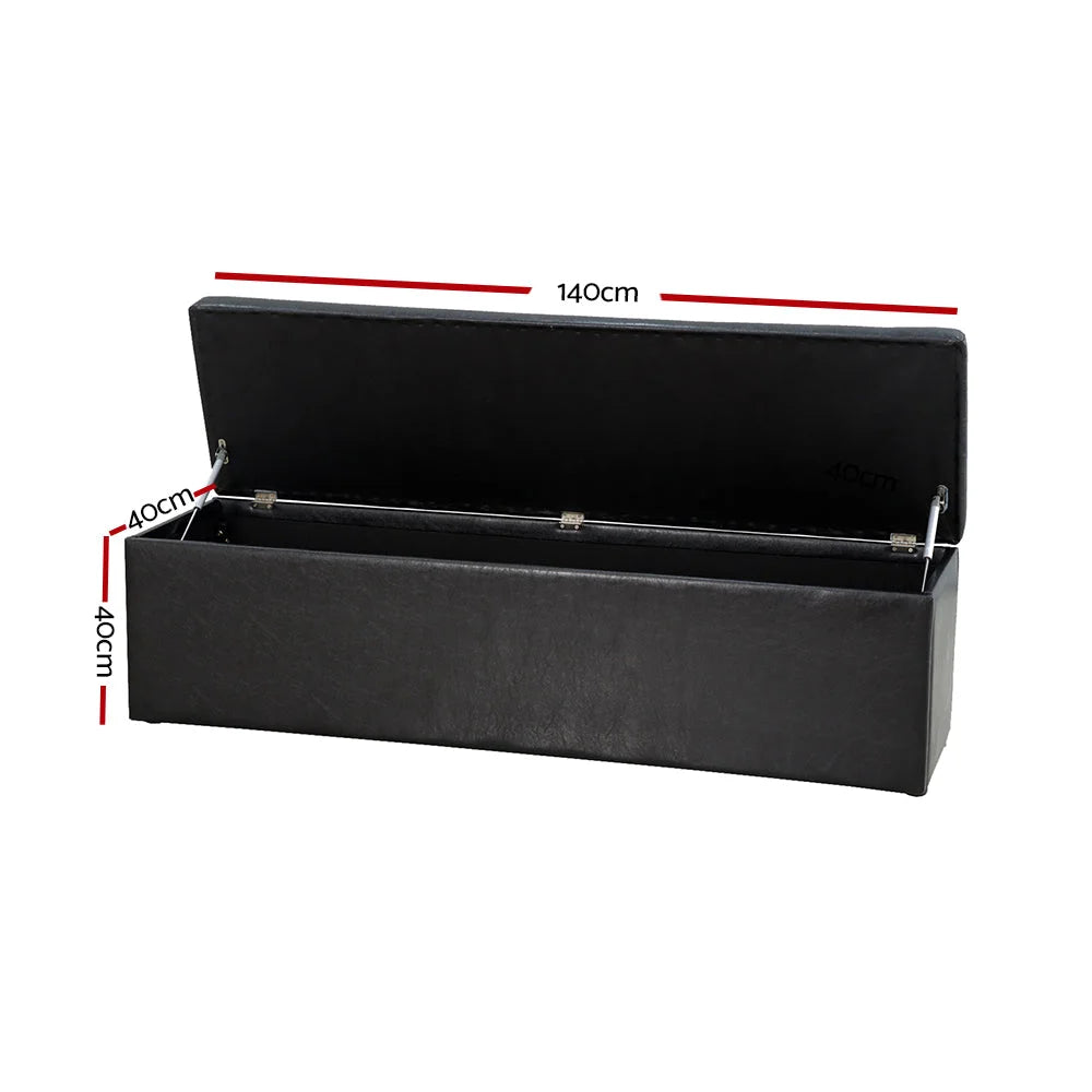 Storage Ottoman Blanket Box Leather Foot Stool Rest