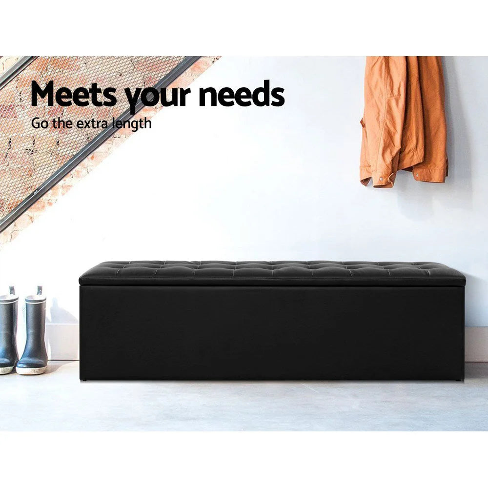 Storage Ottoman Blanket Box Leather Foot Stool Rest Chest