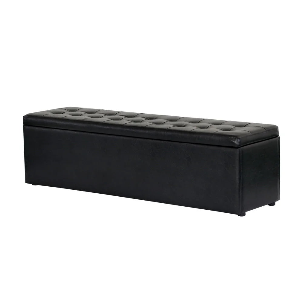 Storage Ottoman Blanket Box Leather Foot