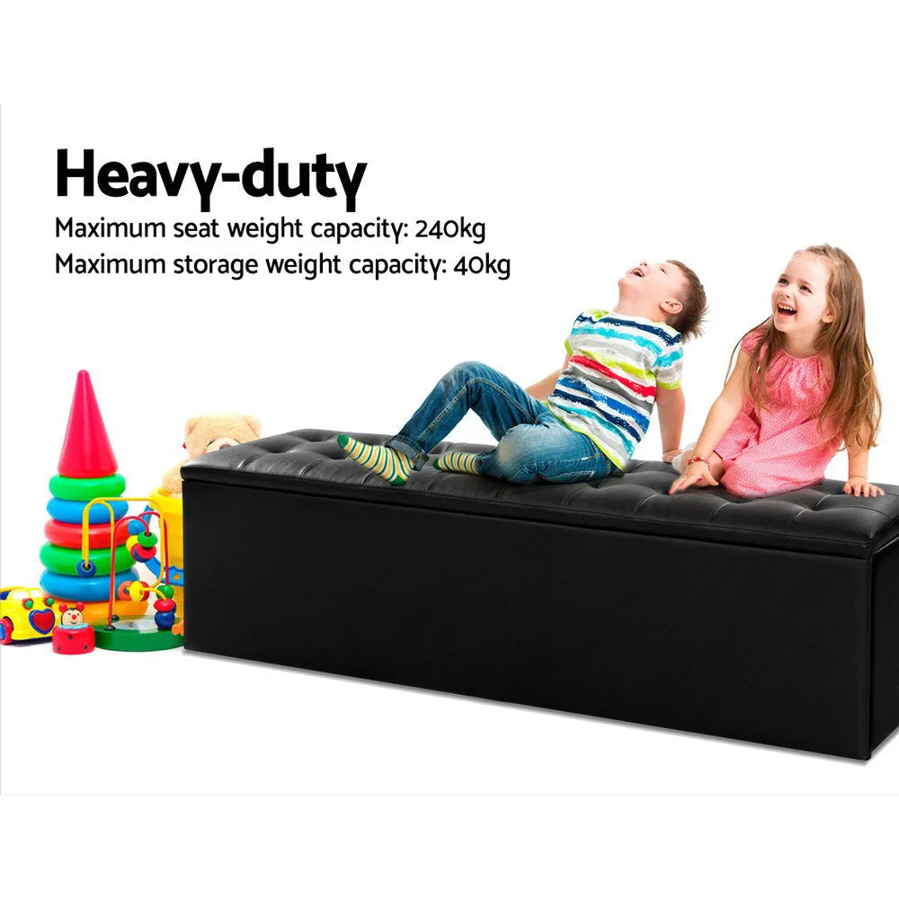 Storage Ottoman Blanket Box Leather Foot Stool Rest Chest