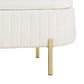 White velvet 97cm storage box with caster wheels and side handle rail