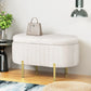 White velvet storage ottoman