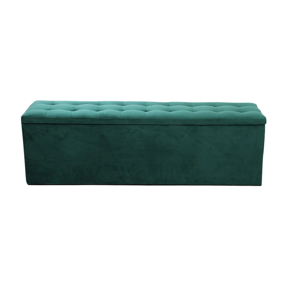 Storage Ottoman Blanket Box Velvet Foot Stool Rest Chest