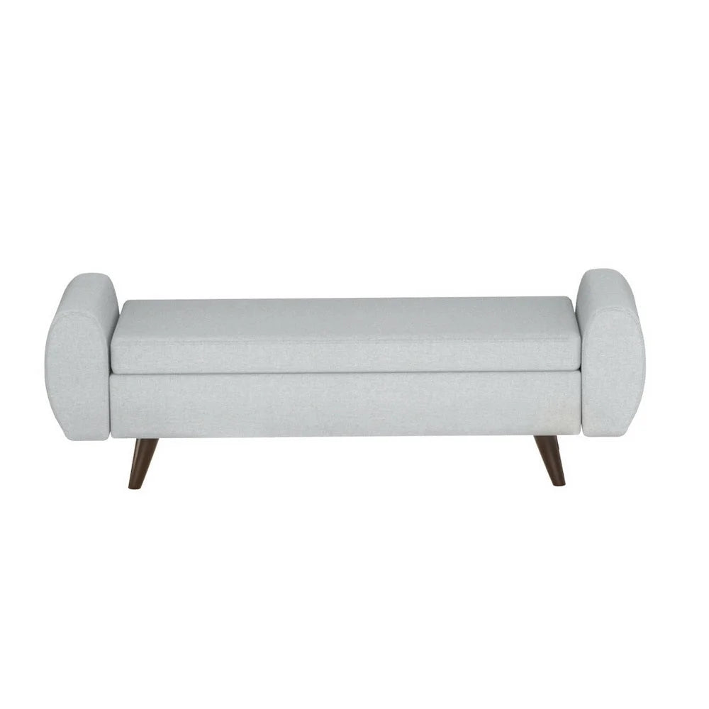 Grey storage ottoman Blanket Box with Armrest 140cm
