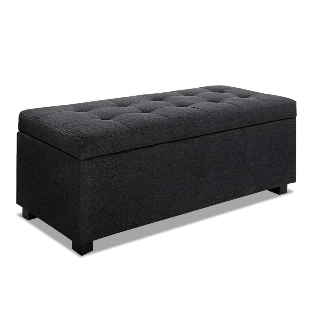 Storage Ottoman Premium Charcoal - Bedroom