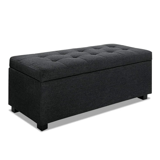 Storage Ottoman Premium Charcoal - Bedroom
