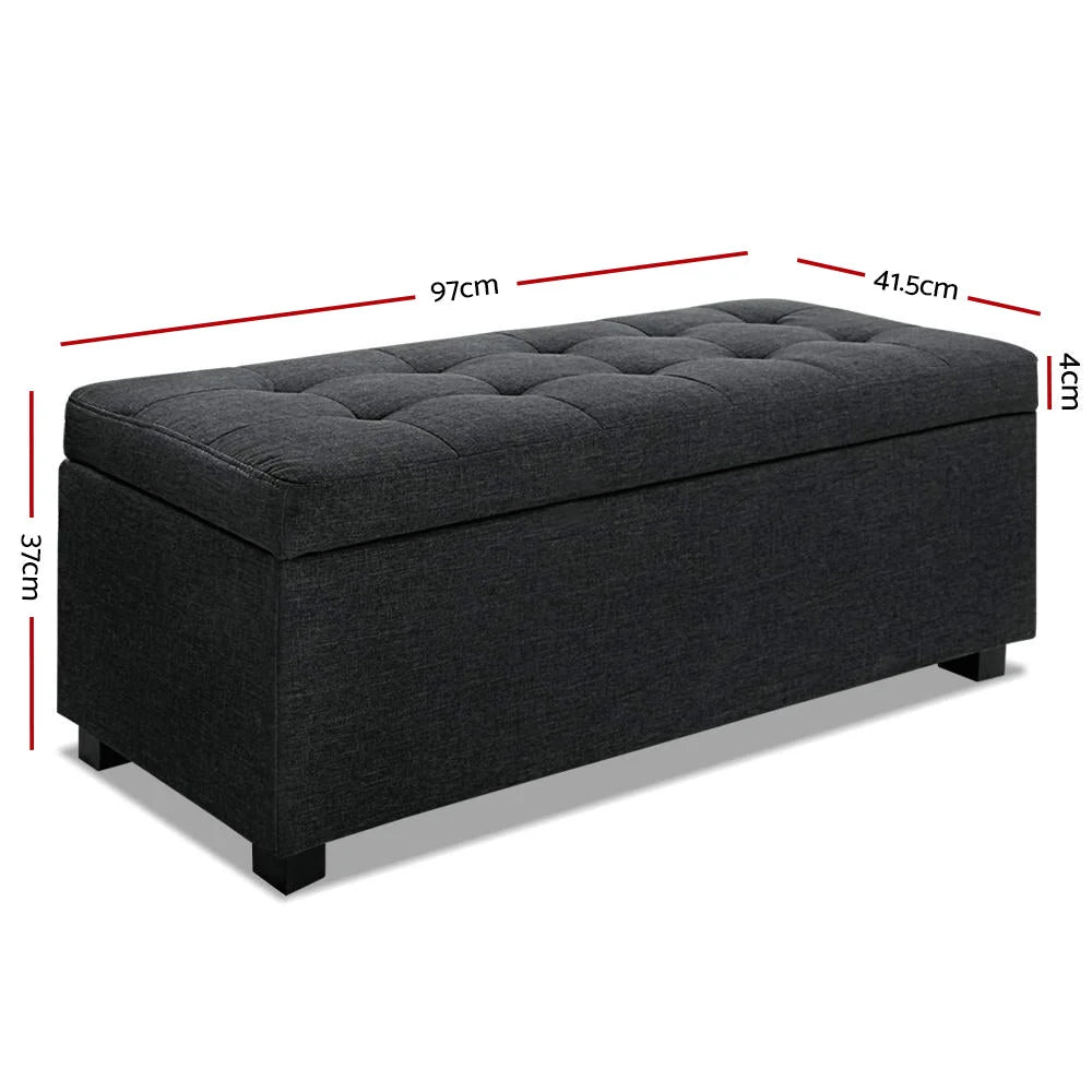 Storage Ottoman Premium Charcoal - Bedroom