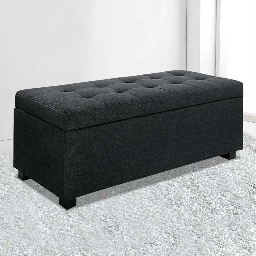 Storage Ottoman Premium Charcoal - Bedroom