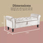 Storage Ottoman Stool Arm Bench Seat 132cm Velvet BEIGE