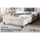 Storage Ottoman Stool Arm Bench Seat 132cm Velvet BEIGE